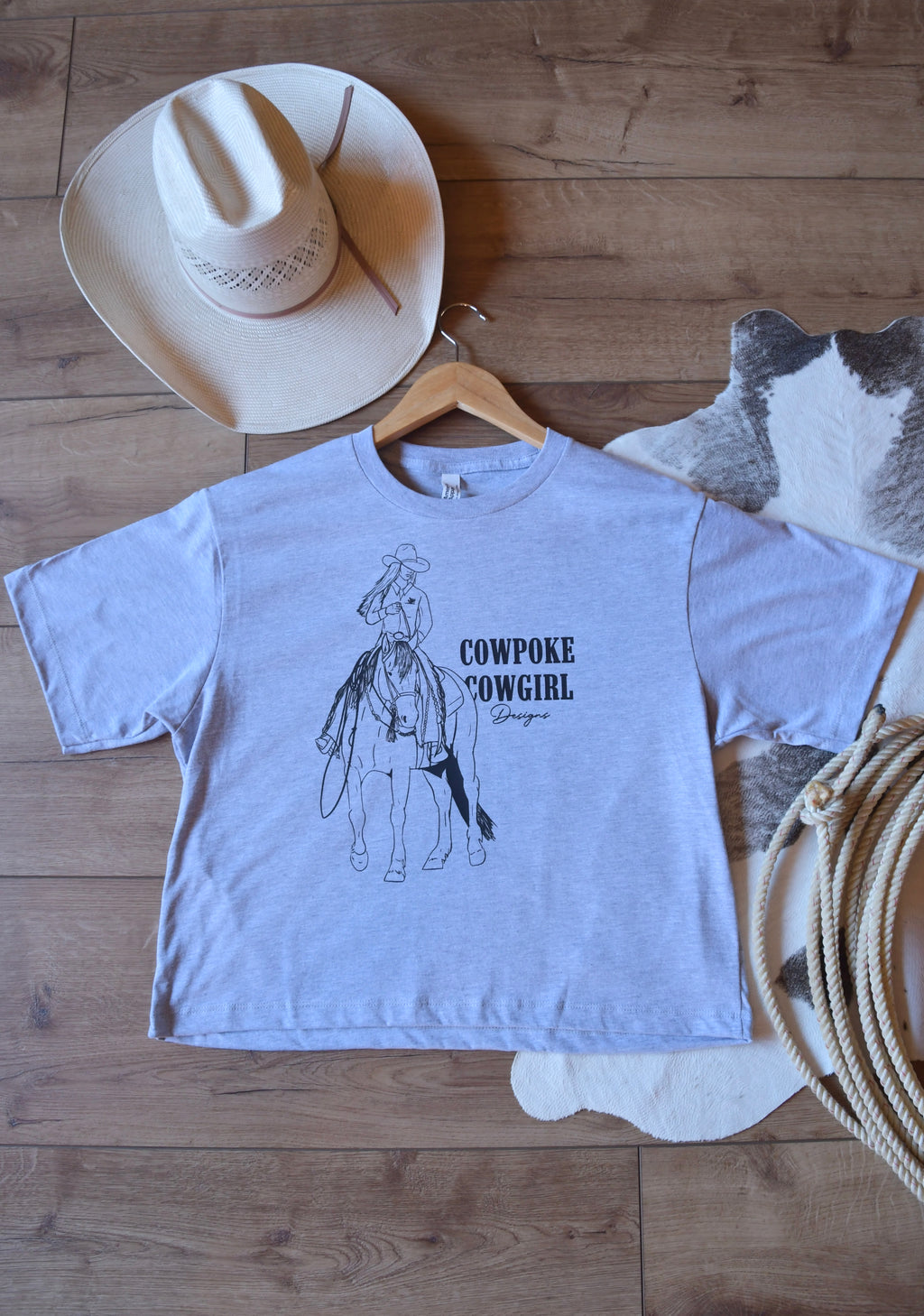 Grey Cowpoke Cowgirl Boxy Tee
