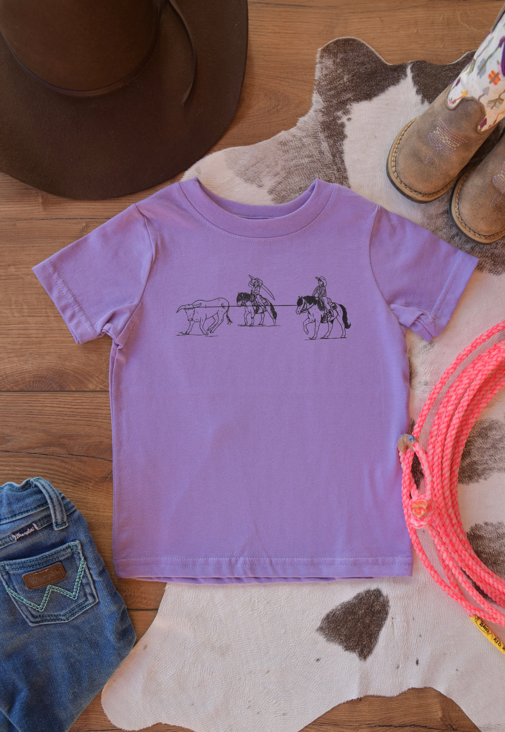 Lavender- Toddler Team Roper Tee
