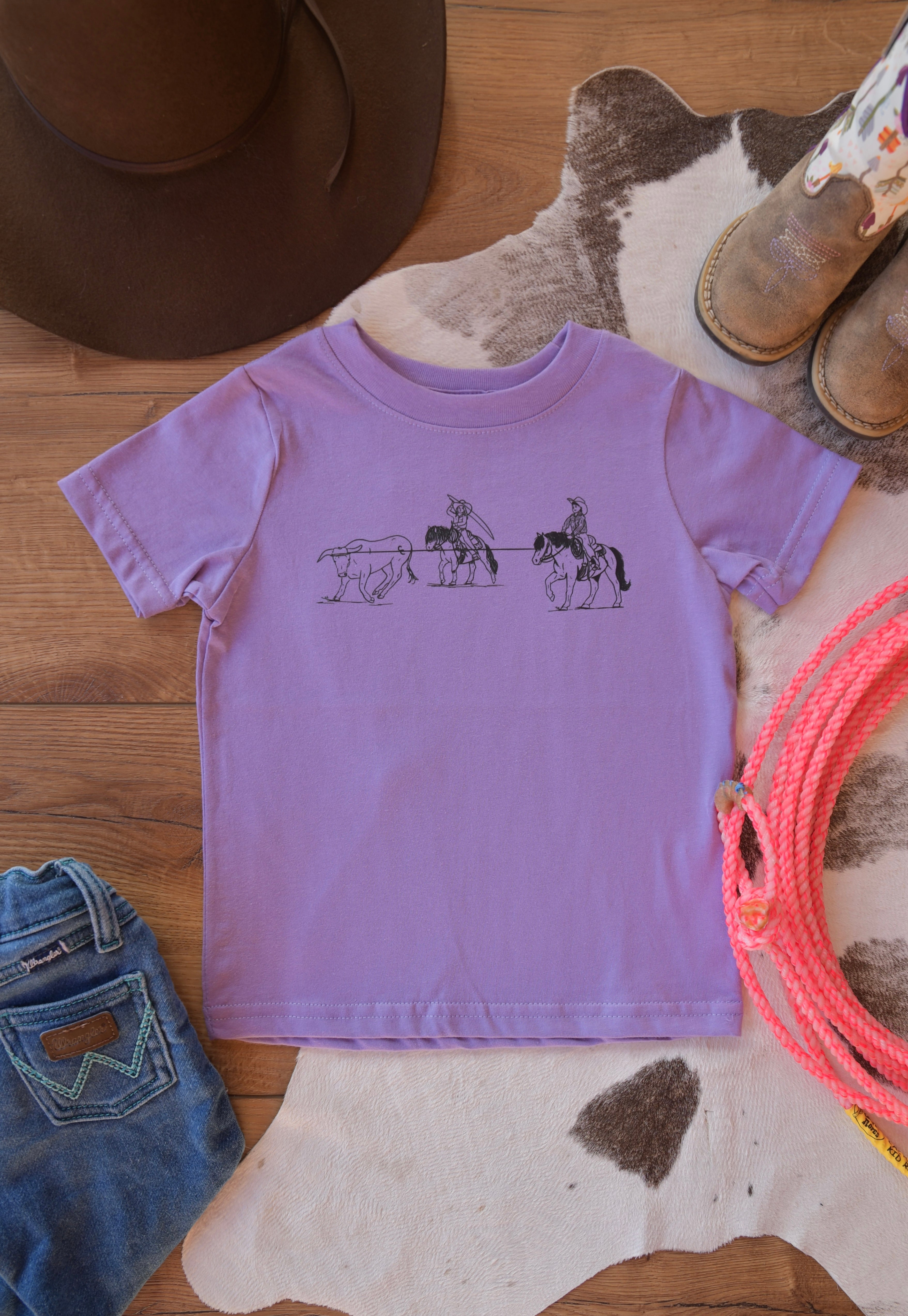 Lavender- Toddler Team Roper Tee