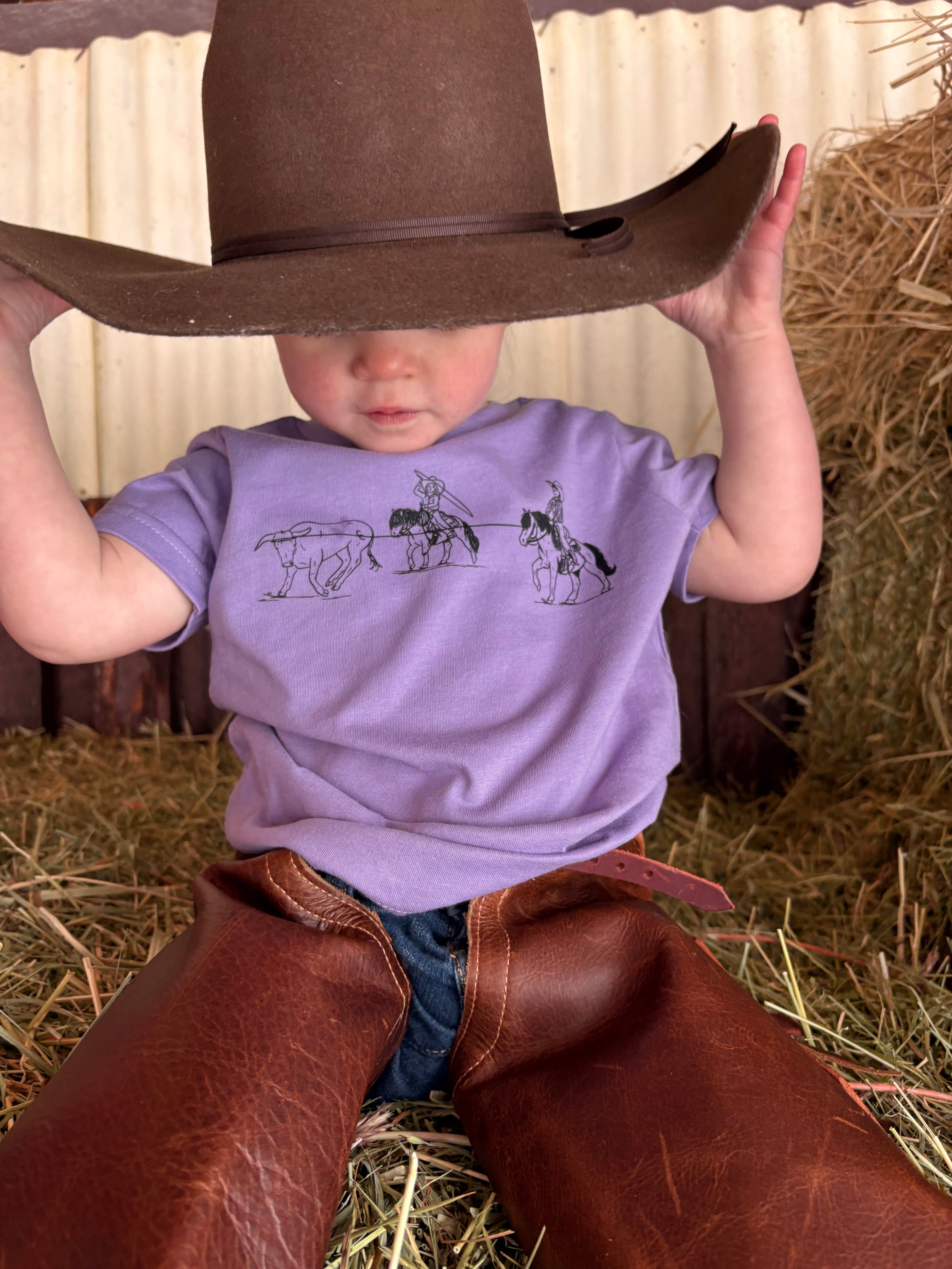 Lavender- Toddler Team Roper Tee