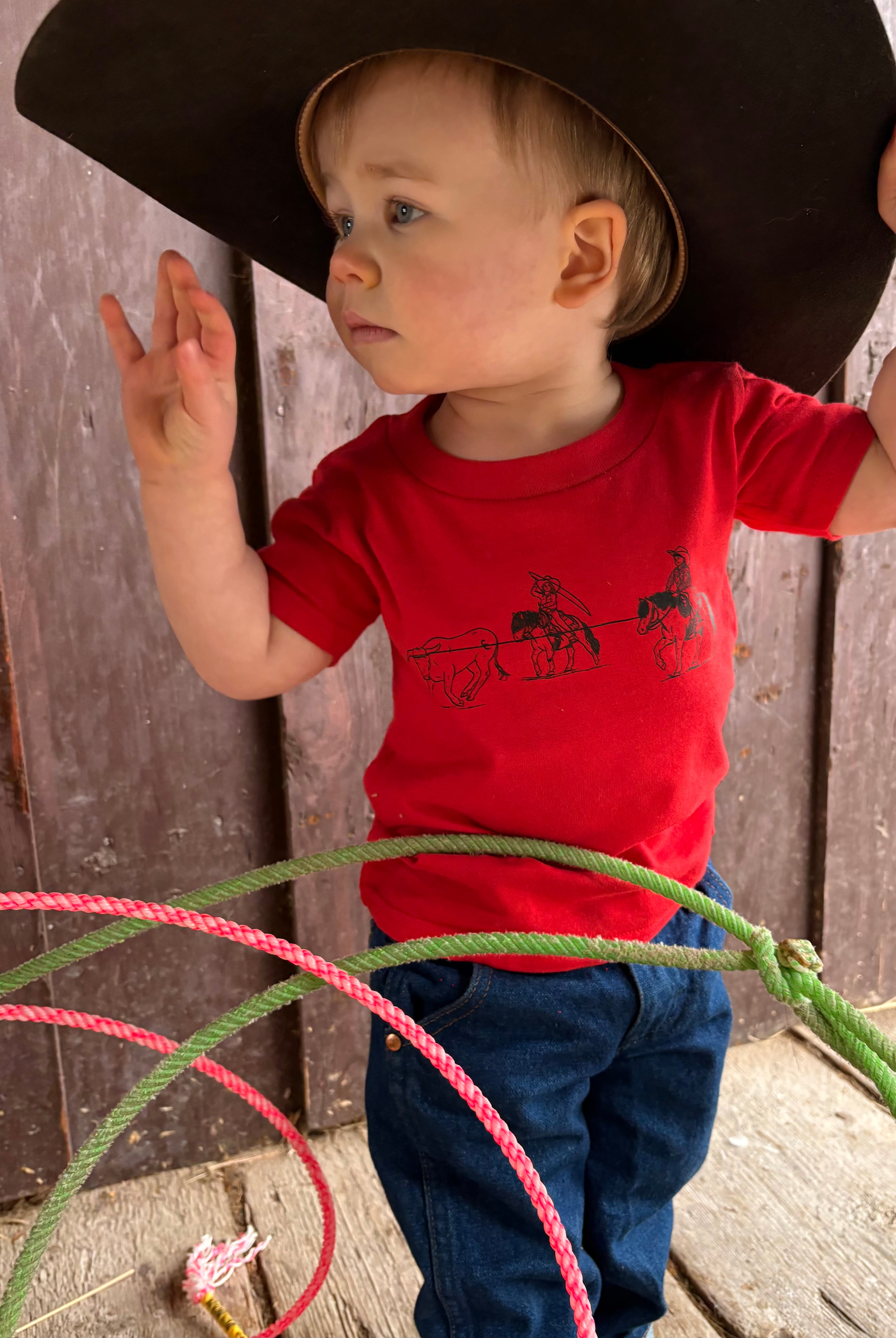 Red- Toddler Team Roper Tee