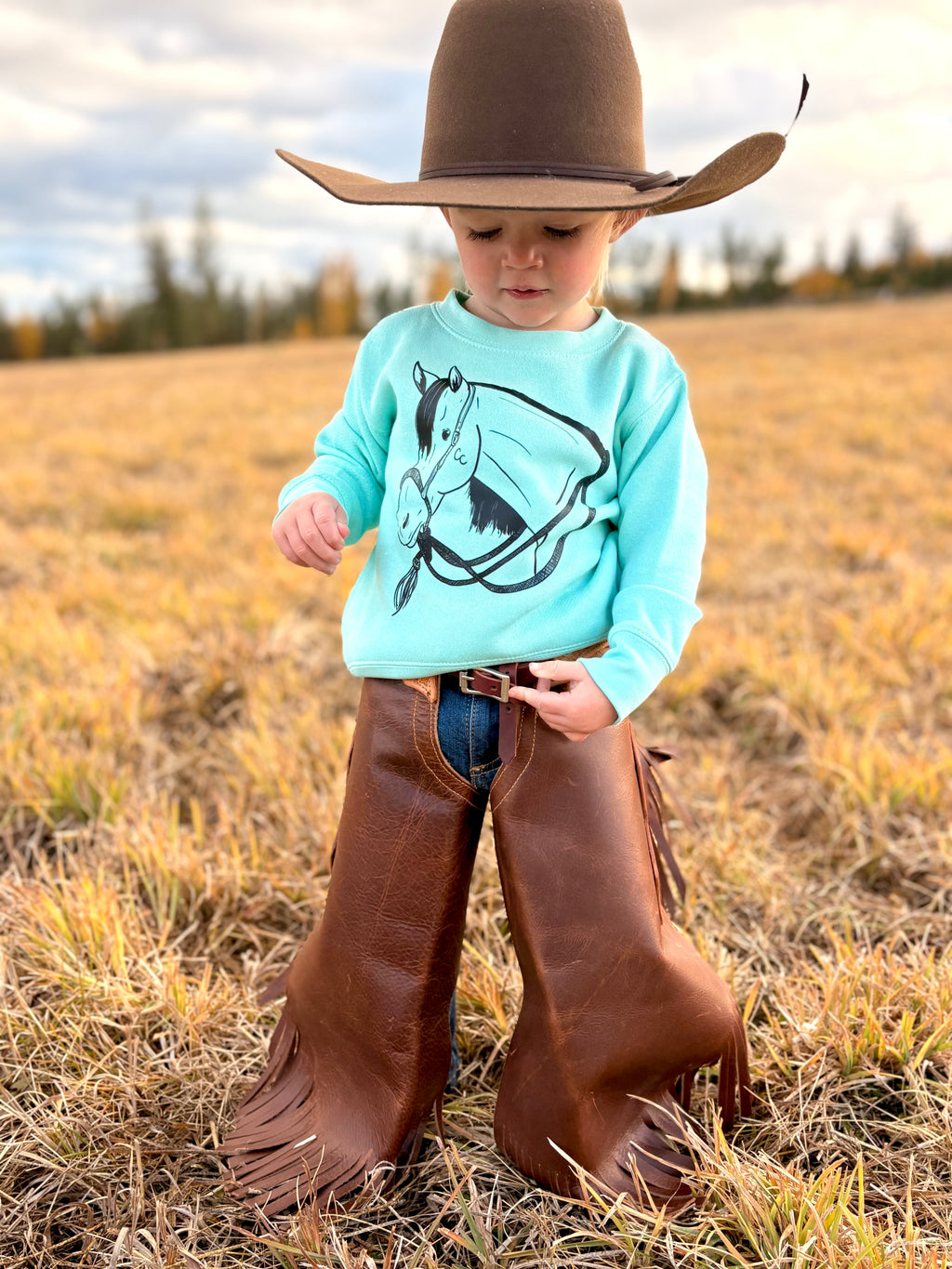Toddler- Head Horse Crewneck Sweater