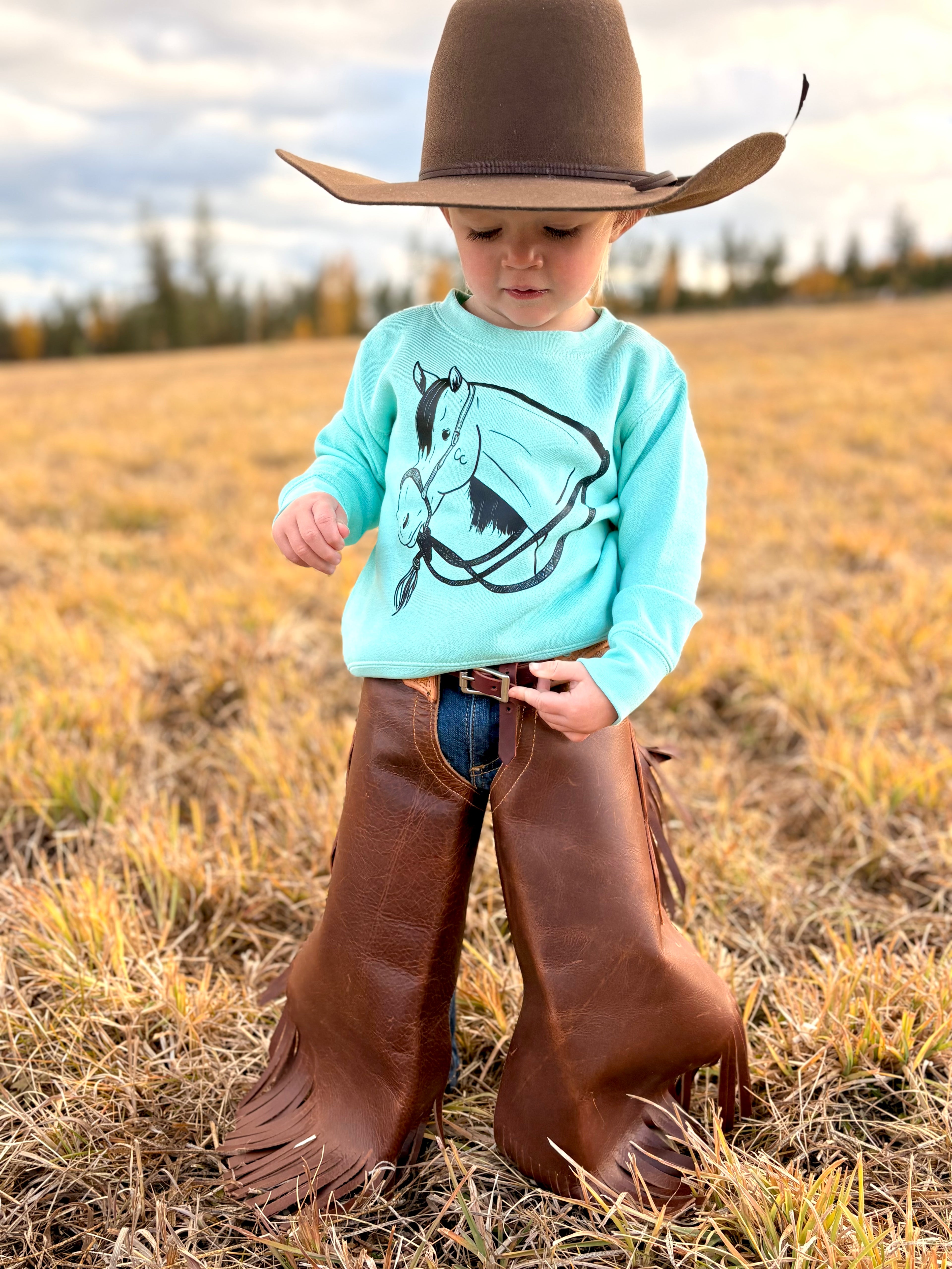 Toddler- Head Horse Crewneck Sweater